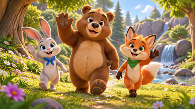 Scene 1 - Bunny, Bear and Fox — Let's Dance!