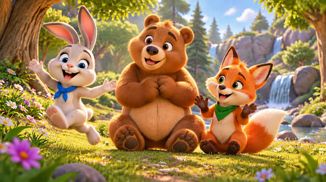 Scene 7 - Bunny, Bear and Fox — Let's Dance!