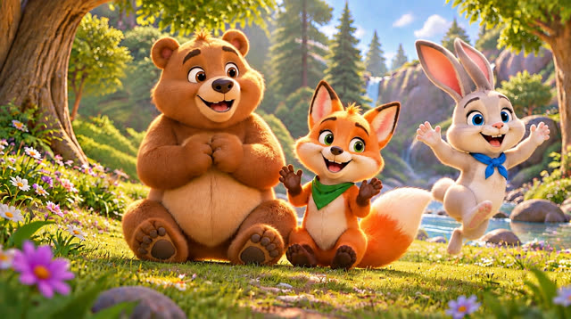 Scene 8 - Bunny, Bear and Fox — Let's Dance!
