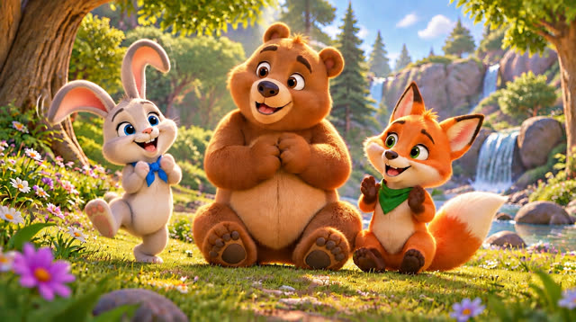 Scene 9 - Bunny, Bear and Fox — Let's Dance!
