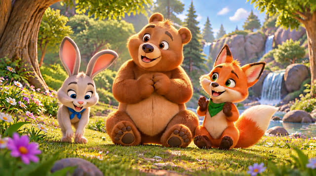 Scene 10 - Bunny, Bear and Fox — Let's Dance!