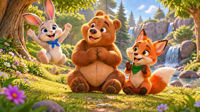 Scene 11 - Bunny, Bear and Fox — Let's Dance!