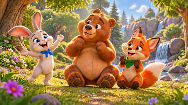 Scene 14 - Bunny, Bear and Fox — Let's Dance!