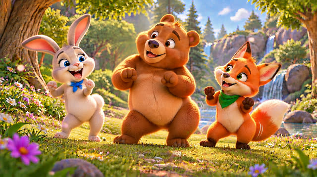 Scene 17 - Bunny, Bear and Fox — Let's Dance!