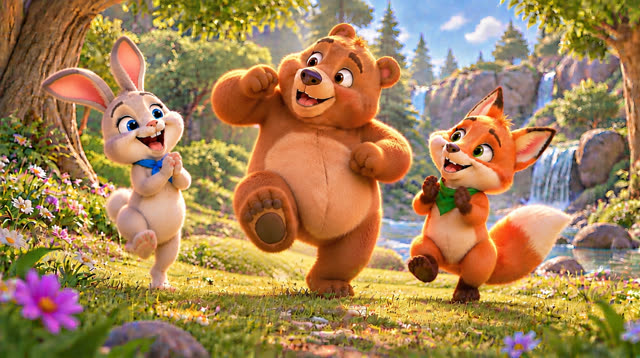 Scene 20 - Bunny, Bear and Fox — Let's Dance!