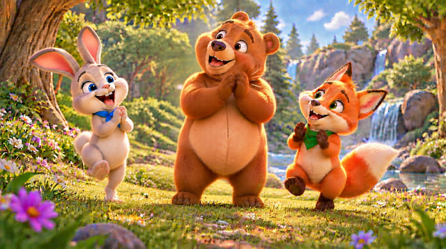 Scene 21 - Bunny, Bear and Fox — Let's Dance!
