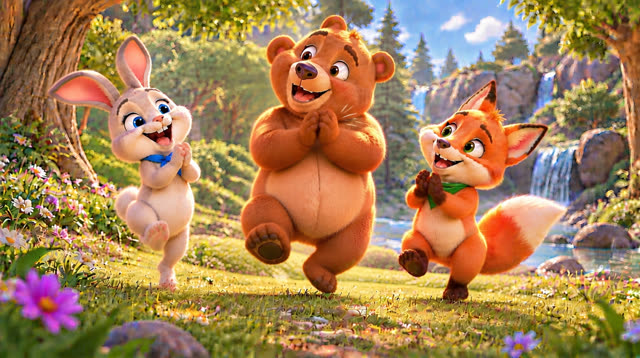 Scene 23 - Bunny, Bear and Fox — Let's Dance!