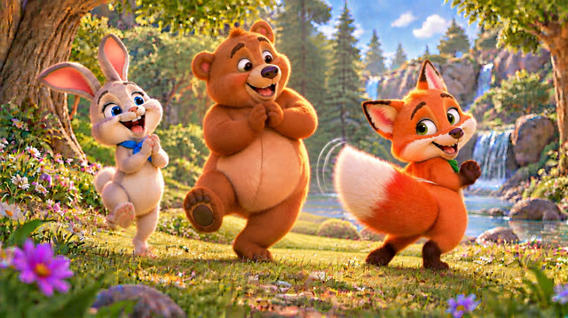 Scene 27 - Bunny, Bear and Fox — Let's Dance!