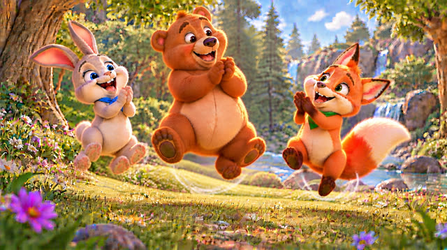 Scene 31 - Bunny, Bear and Fox — Let's Dance!