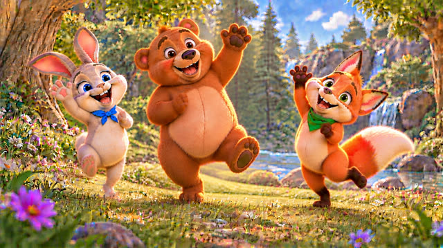 Scene 35 - Bunny, Bear and Fox — Let's Dance!
