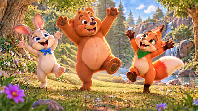 Scene 36 - Bunny, Bear and Fox — Let's Dance!