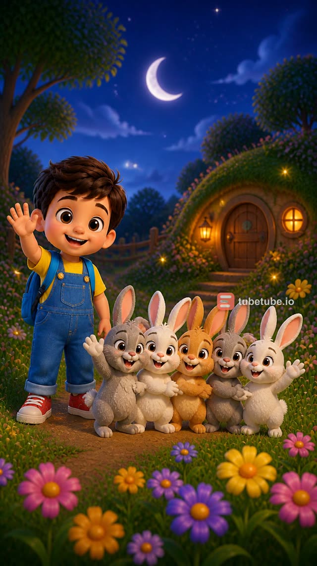 Scene 10 - 🐰 Five Little Bunnies 🌸 | Cute Nursery Rhyme | Aveer’s Little World