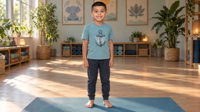 Scene 1 - Child Yoga 5 Poses