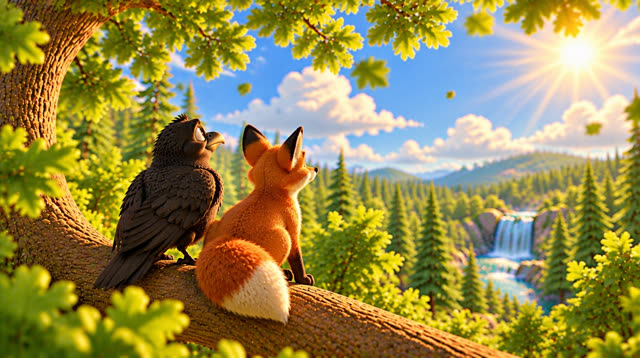 Scene 32 - The fox and the crow