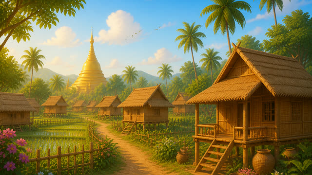 Scene 4 - ဇာတ်လမ်းခေါင်းစဉ် - ယာခင်းထဲက ရွှေရောင်မနက်ခင်း
