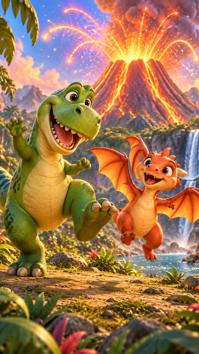 Scene 2 - Rexy & Flame's Volcano Dance! 🦖🔥