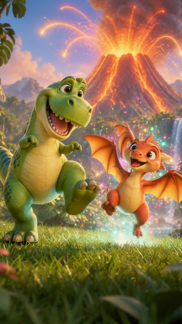 Scene 3 - Rexy & Flame's Volcano Dance! 🦖🔥