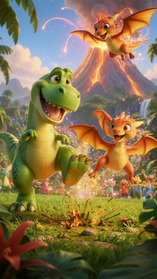 Scene 5 - Rexy & Flame's Volcano Dance! 🦖🔥