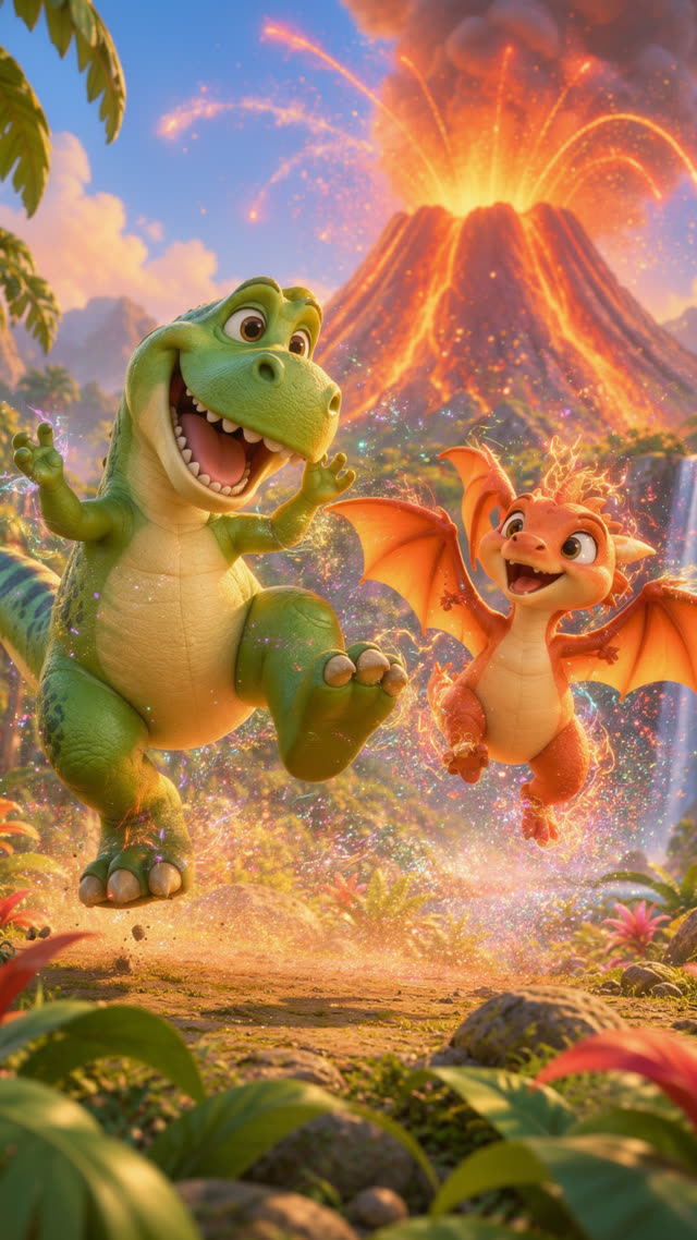 Scene 7 - Rexy & Flame's Volcano Dance! 🦖🔥