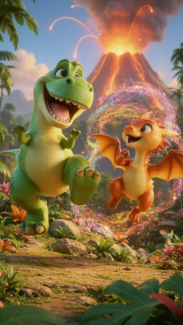 Scene 10 - Rexy & Flame's Volcano Dance! 🦖🔥