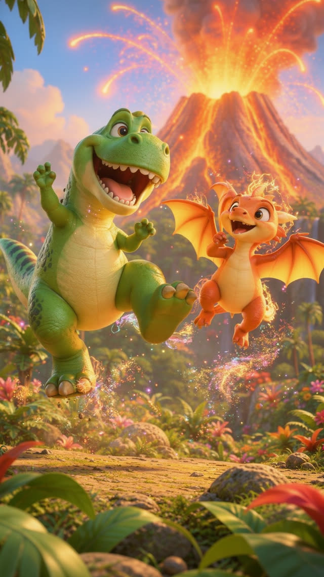 Scene 12 - Rexy & Flame's Volcano Dance! 🦖🔥