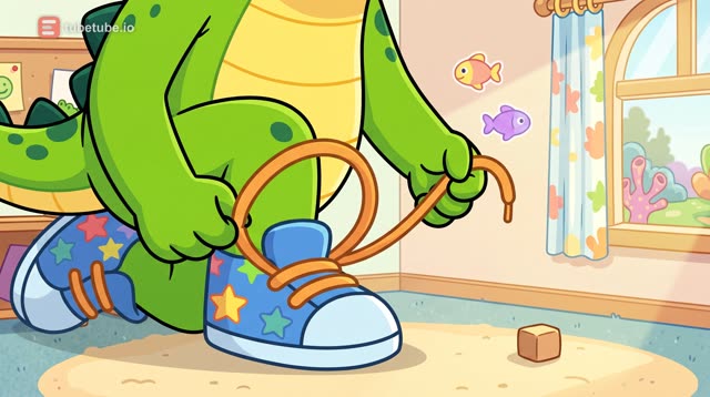 Scene 3 - Lucky ties his shoes