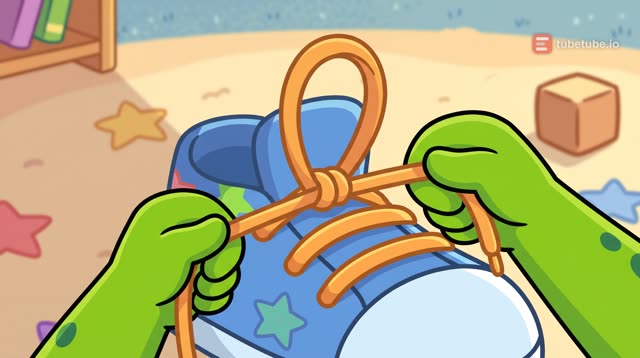 Scene 5 - Lucky ties his shoes
