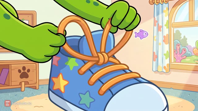 Scene 6 - Lucky ties his shoes