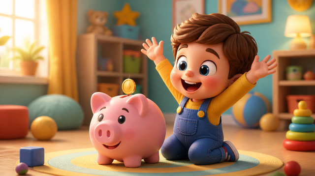 Scene 1 - Save, Spend & Share | The Magic Piggy Bank Song for Kids
