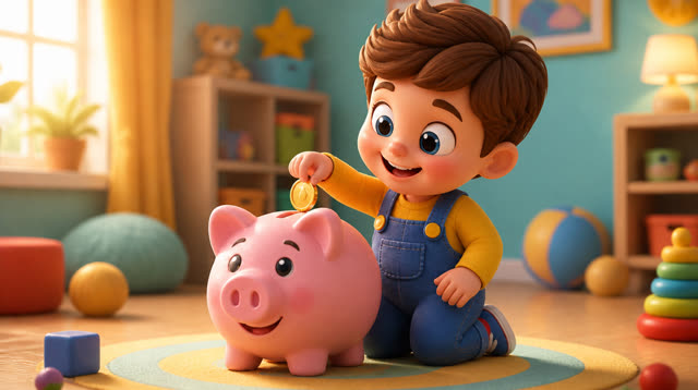 Scene 2 - Save, Spend & Share | The Magic Piggy Bank Song for Kids