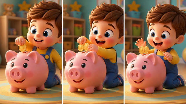 Scene 4 - Save, Spend & Share | The Magic Piggy Bank Song for Kids