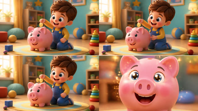 Scene 5 - Save, Spend & Share | The Magic Piggy Bank Song for Kids
