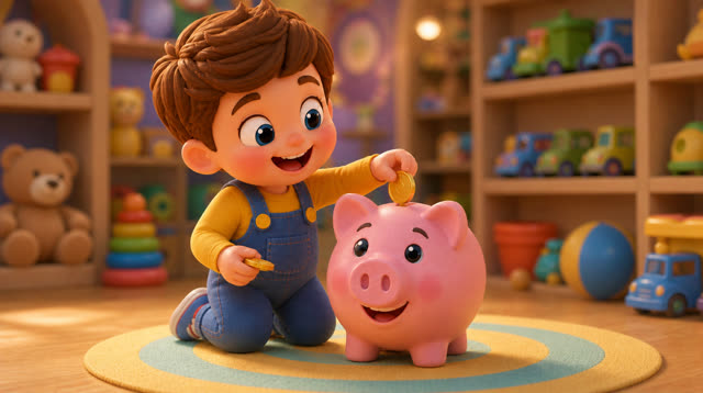 Scene 10 - Save, Spend & Share | The Magic Piggy Bank Song for Kids