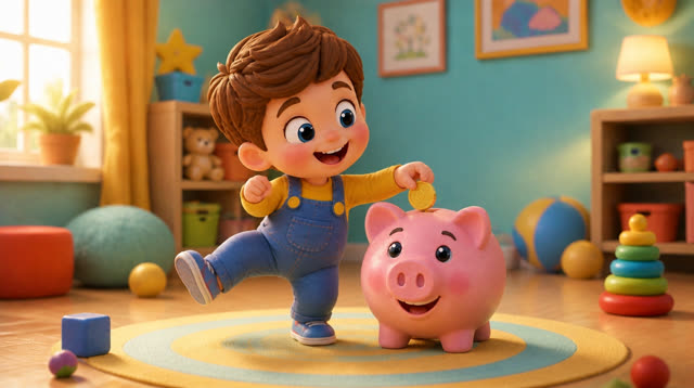 Scene 11 - Save, Spend & Share | The Magic Piggy Bank Song for Kids