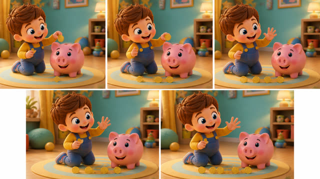 Scene 14 - Save, Spend & Share | The Magic Piggy Bank Song for Kids