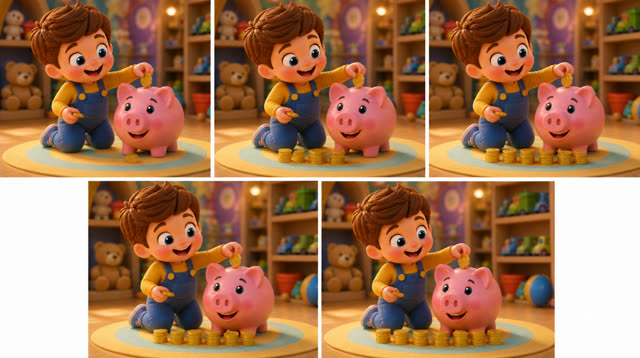 Scene 15 - Save, Spend & Share | The Magic Piggy Bank Song for Kids