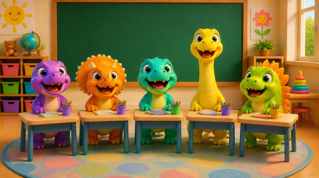 Scene 4 - Five Little Dinos Learn the ABCs | N to Z