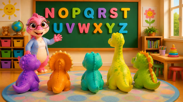 Scene 5 - Five Little Dinos Learn the ABCs | N to Z