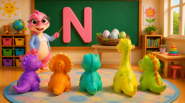 Scene 6 - Five Little Dinos Learn the ABCs | N to Z
