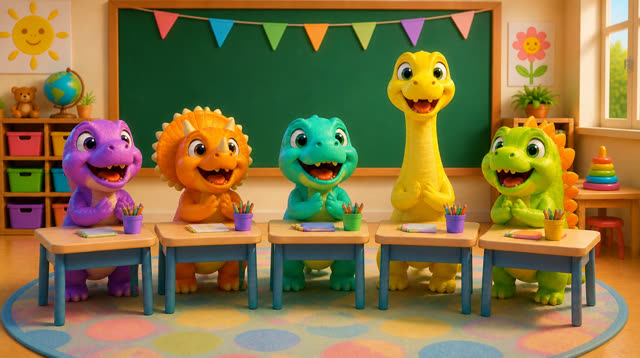 Scene 7 - Five Little Dinos Learn the ABCs | N to Z