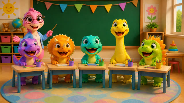 Scene 9 - Five Little Dinos Learn the ABCs | N to Z