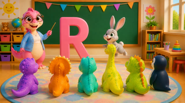 Scene 17 - Five Little Dinos Learn the ABCs | N to Z