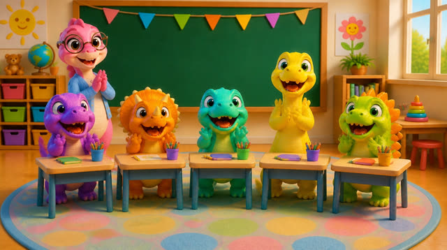 Scene 18 - Five Little Dinos Learn the ABCs | N to Z