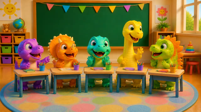 Scene 21 - Five Little Dinos Learn the ABCs | N to Z