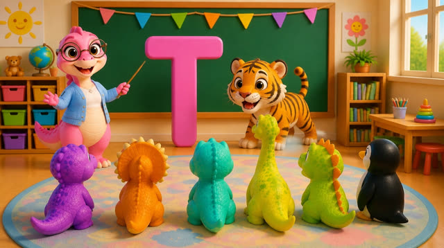 Scene 22 - Five Little Dinos Learn the ABCs | N to Z
