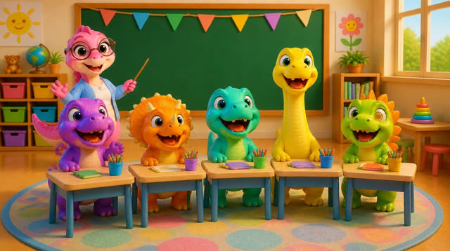 Scene 25 - Five Little Dinos Learn the ABCs | N to Z