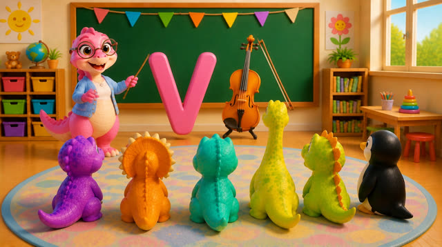 Scene 28 - Five Little Dinos Learn the ABCs | N to Z