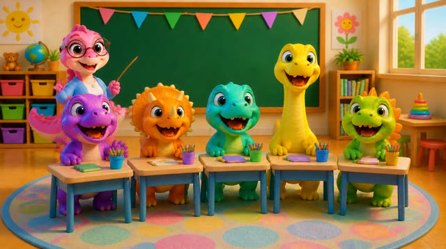 Scene 29 - Five Little Dinos Learn the ABCs | N to Z