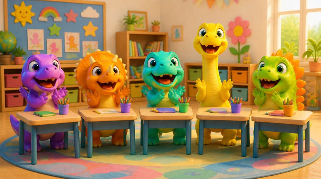 Scene 31 - Five Little Dinos Learn the ABCs | N to Z
