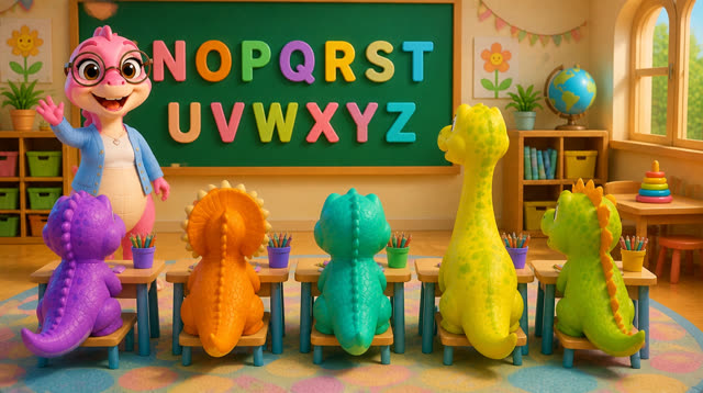 Scene 38 - Five Little Dinos Learn the ABCs | N to Z